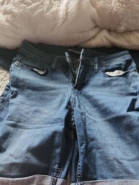 DKNY Women's Dark Blue Denim Bermuda Shorts